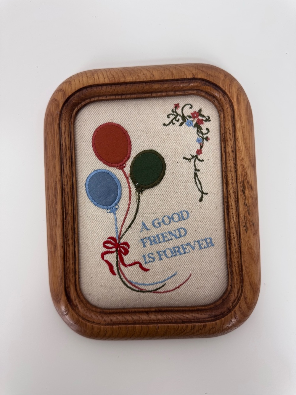 Vintage Russ Traditional Treasures Embroidered Wall Art Wood Plaque